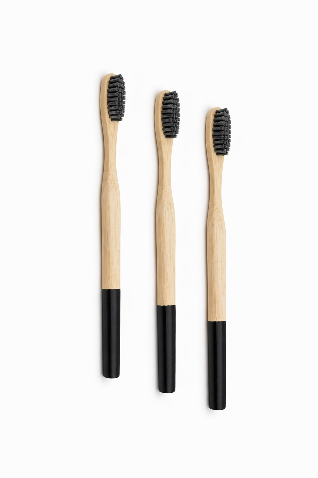 Set Of 3 - Bamboo Kids Toothbrush - Round Handle