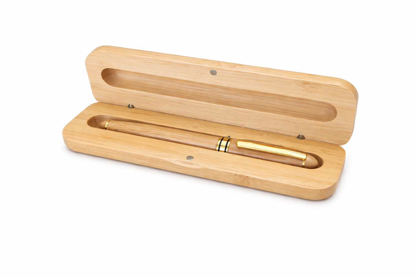 Eco-Friendly Bamboo Fountain Pen with Magnetic Bamboo Case – Premium Wooden Writing Gift Set
