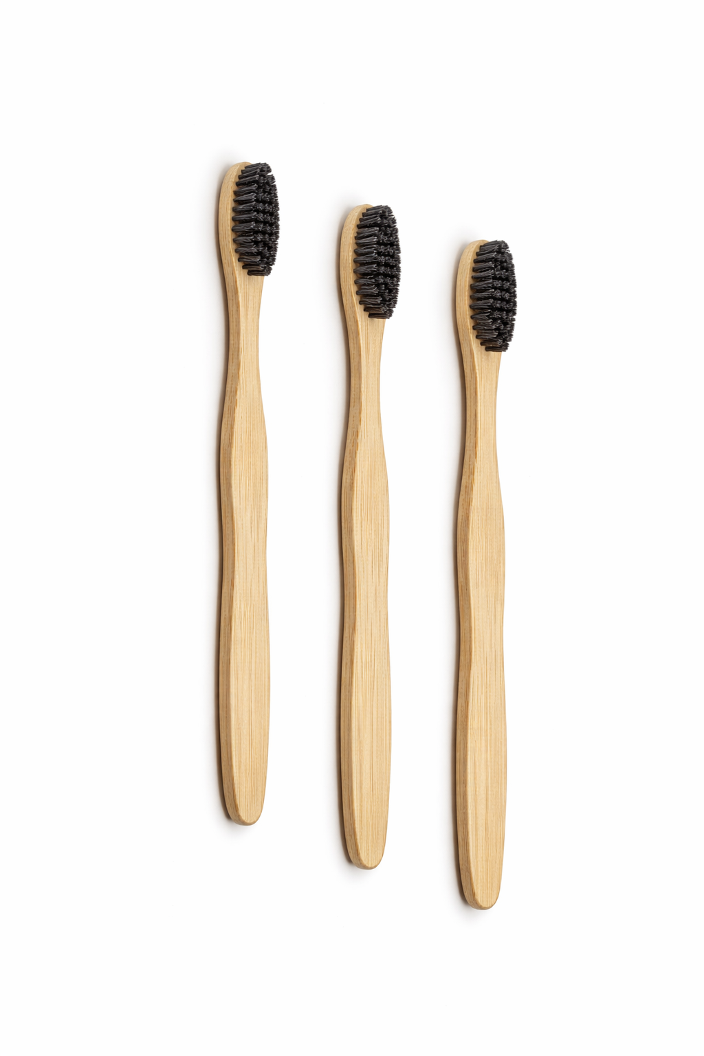 Set Of 3 - Kids Bamboo Tooth Brush - Flat Handle
