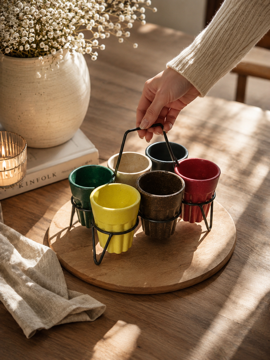 Cutting Chai Cups With Stand