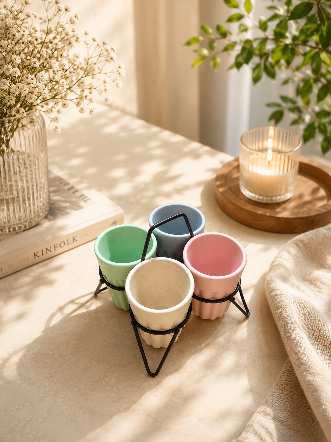 Cutting Chai Cups With Stand